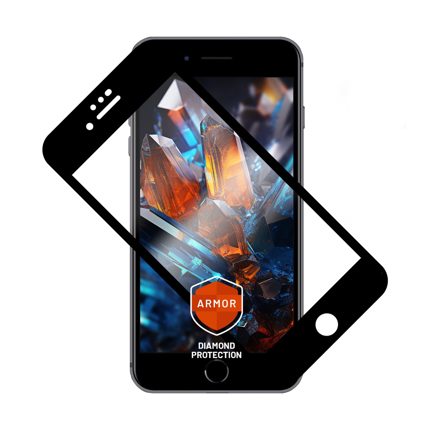 Prémiové ochranné tvrzené sklo FIXED Armor s aplikátorem pro Apple iPhone 7/8/SE (2020/2022), černé