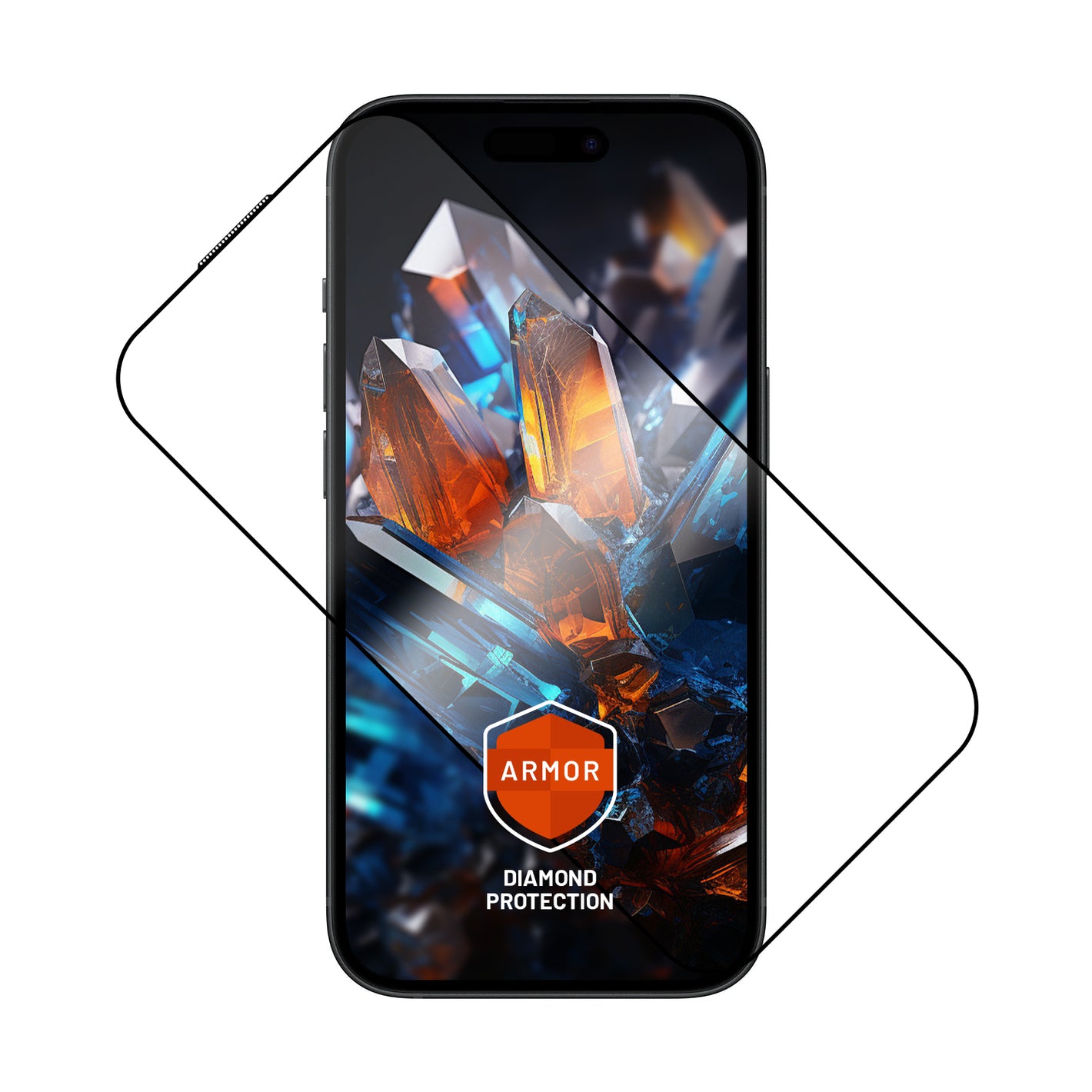Prémiové ochranné tvrdené sklo FIXED Armor s aplikátorom pre Apple iPhone 15 Plus, čierne