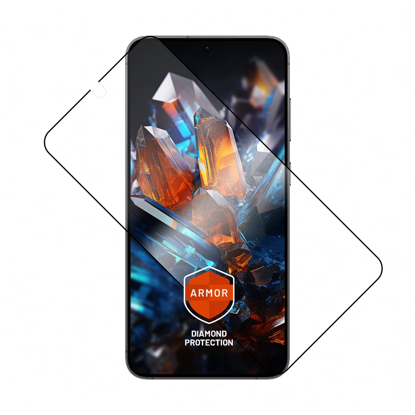 Prémiové ochranné tvrdené sklo FIXED Armor s aplikátorom pre Samsung Galaxy S24+, čierne