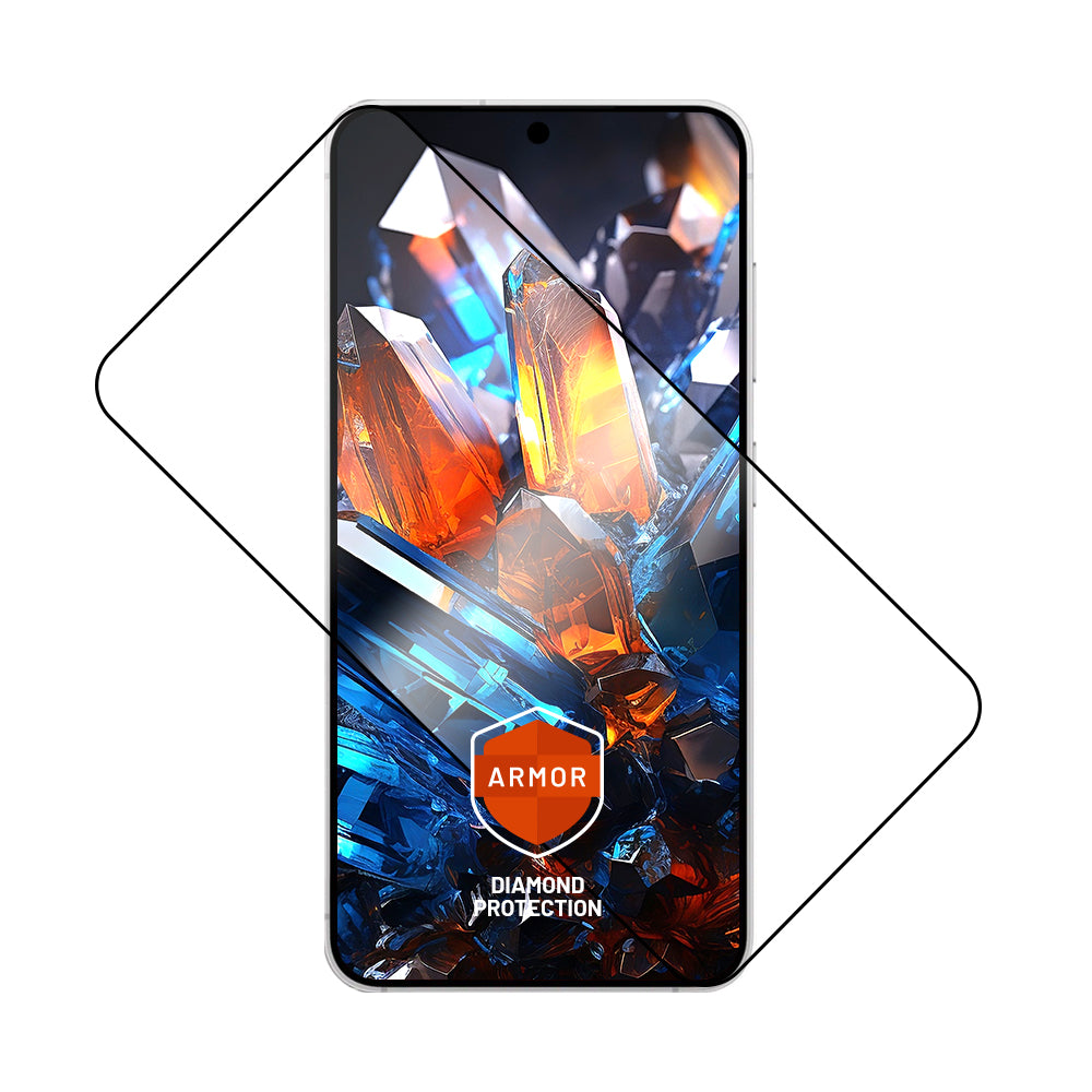 Ultra odolné tvrzené sklo FIXED Armor s Anti-dust aplikátorem a AR vrstvou pro Samsung Galaxy S24/S25, černé