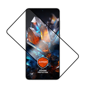 Extrem widerstandsfähiges, gehärtetes Glas FIXED Armor mit Staubschutzapplikator und AR-Beschichtung für Samsung Galaxy S26, Schwarz