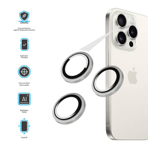 FIXED Kameraglas für Apple iPhone 15 Pro/15 Pro Max, silber