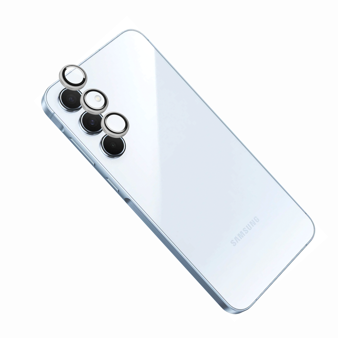 Ochranné sklá šošoviek fotoaparátov FIXED Camera Glass pre Samsung Galaxy A55 5G, strieborné