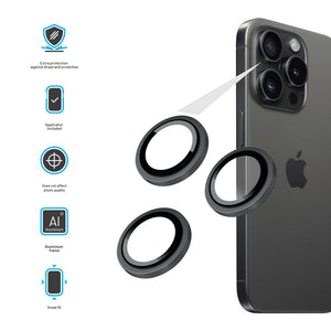 FIXED Kameraglas für Apple iPhone 16 Pro/16 Pro Max, schwarz