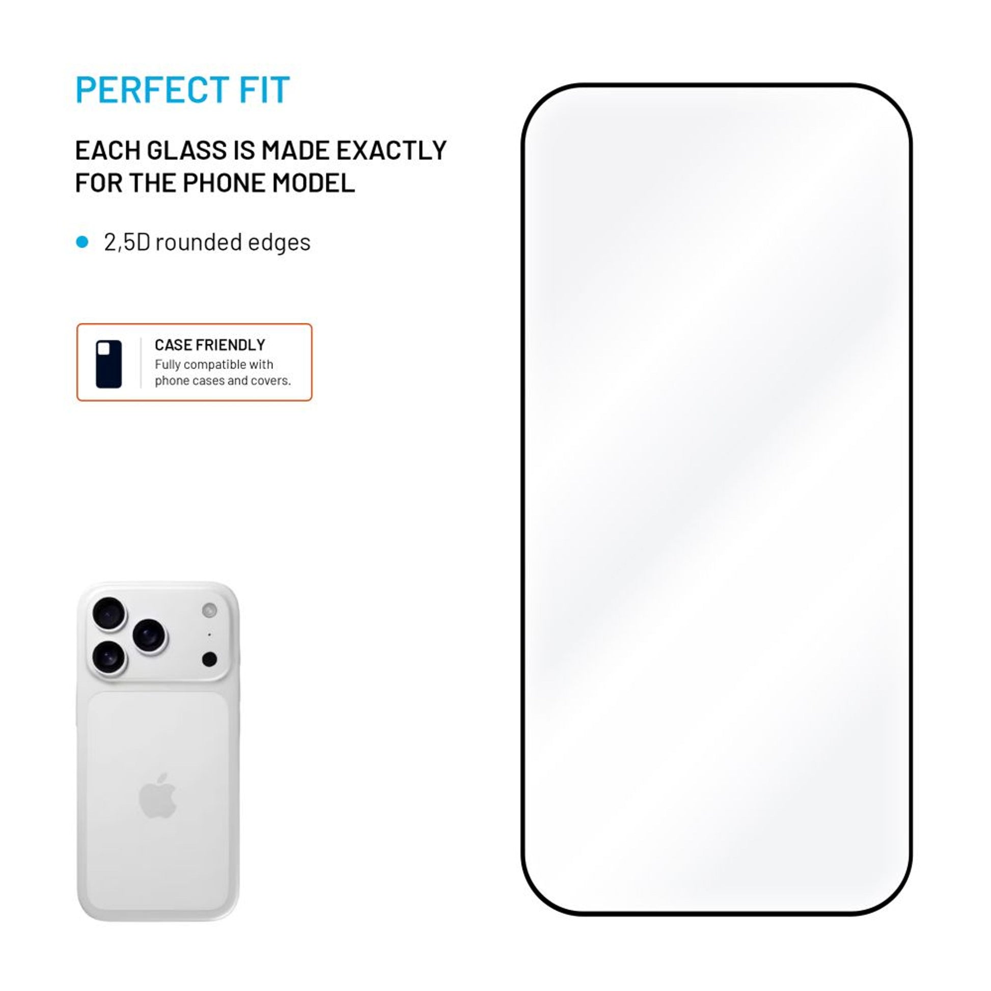 Tvrzené sklo FIXED Full-Cover s aplikátorem pro Apple iPhone 17 Pro, 2ks, černé - FIXED