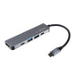 5-portový hliníkový USB-C FIXED HUB Mini pro notebooky a tablety, šedý