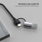 4-Port-USB-C-Hub aus Aluminium (fest montiert) mit USB-A-Adapter, Space Grau