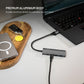 4-Port-USB-C-Hub aus Aluminium (fest montiert) mit USB-A-Adapter, Space Grau