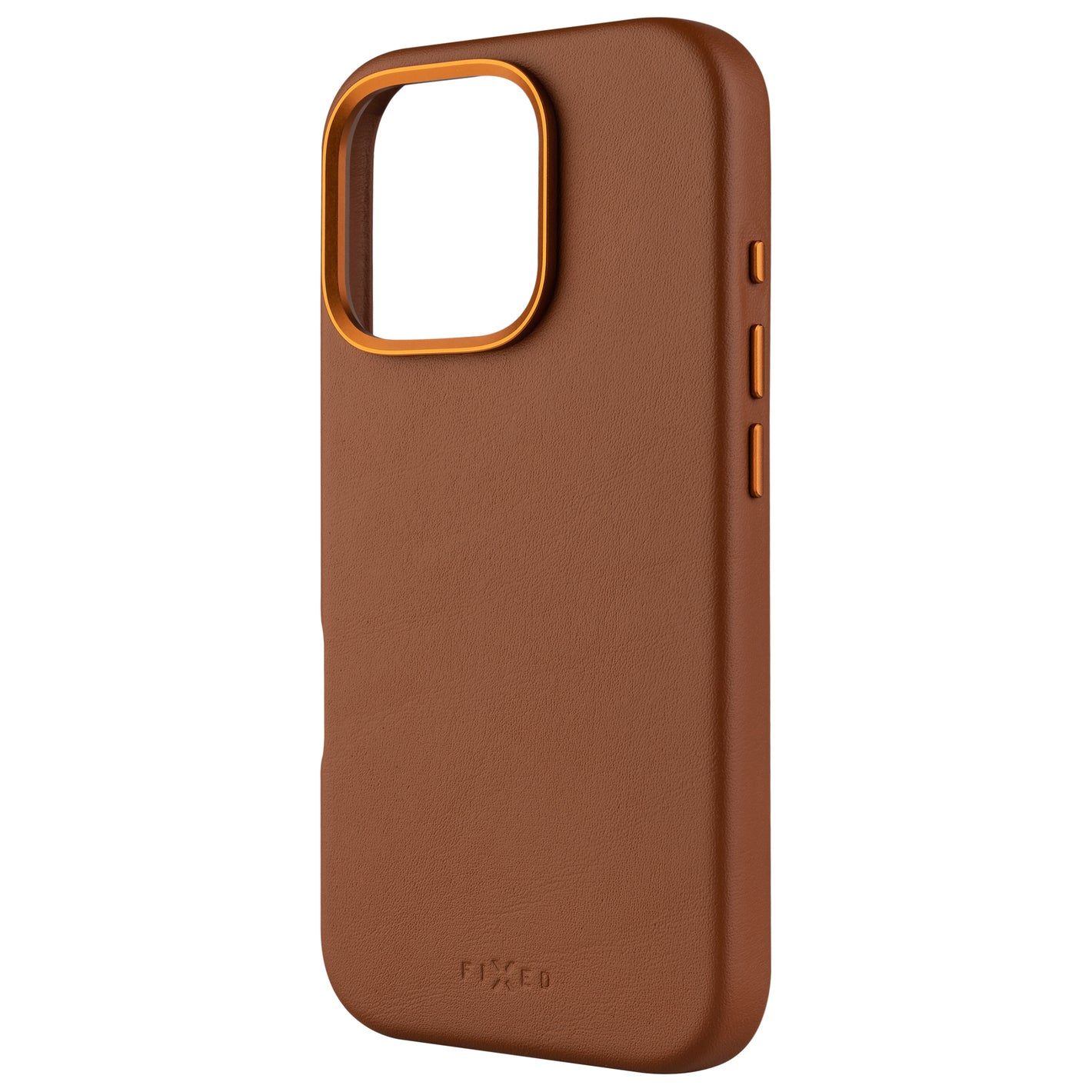 Kožený zadní kryt FIXED MagLeather s podporou MagSafe pro Apple iPhone 16 Pro, hnědý