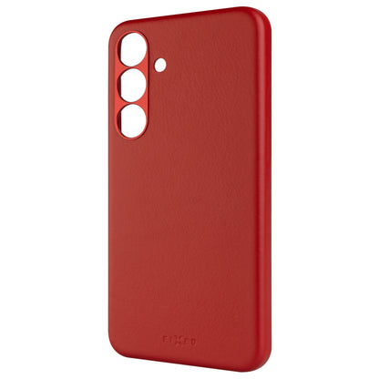 Kožený zadní kryt FIXED MagLeather s podporou MagSafe pro Samsung Galaxy S25+, červený