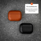 Skórzane etui FIXED PodsLeather na słuchawki Apple AirPods 3, brązowe