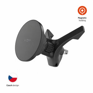 Magnetický držák FIXED MagCircle AnyVent do ventilace s podporou MagSafe, černý