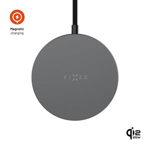 FIXED MagPad Slim kabelloses Ladegerät mit Qi2.2, MagSafe-Unterstützung, 25 W, Space Grau