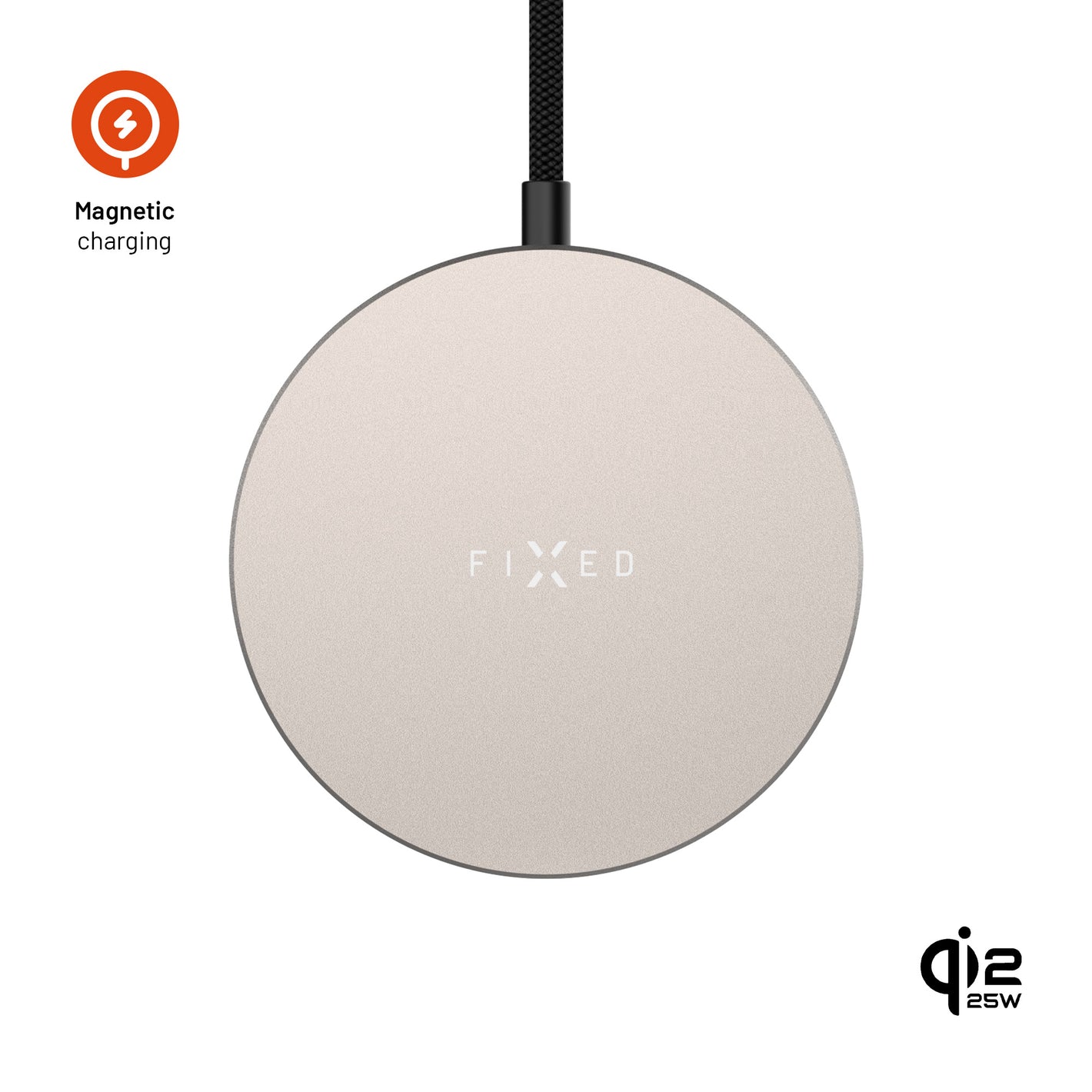FIXED MagPad Slim kabelloses Ladegerät mit Qi2.2, MagSafe-Unterstützung, 25 W, Titan