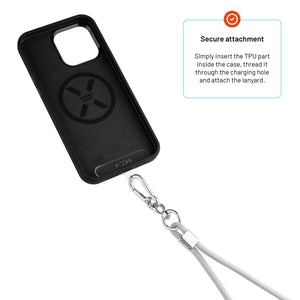 Univerzálna šnúrka FIXED NeckUni pre telefóny so zadným krytom, šedá