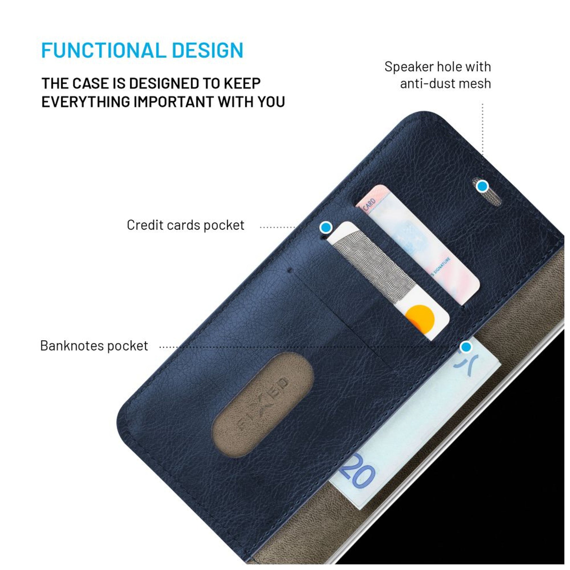 Pouzdro typu kniha FIXED Opus pro Samsung Galaxy A17 4G/5G, modré - FIXED