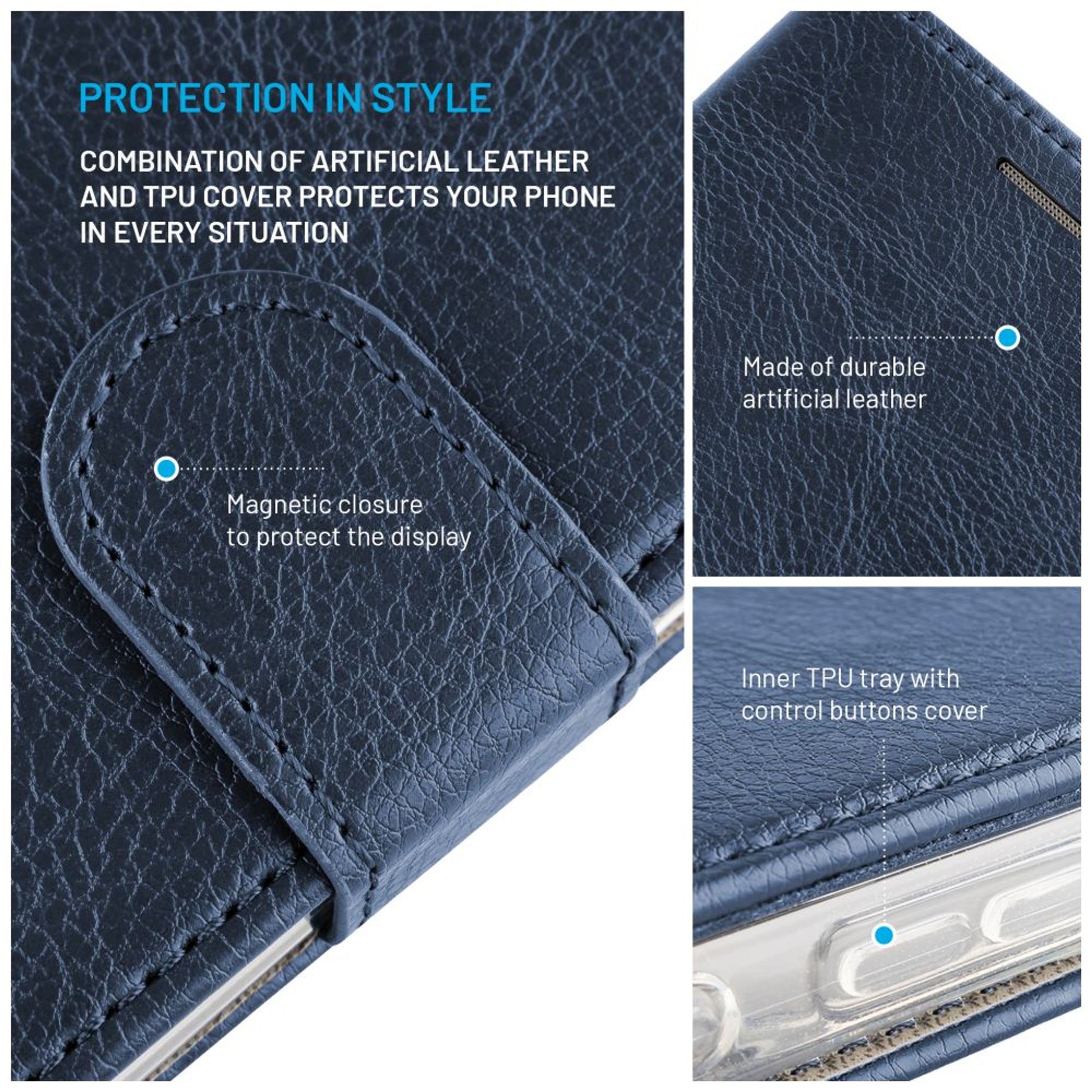 Pouzdro typu kniha FIXED Opus pro Samsung Galaxy A17 4G/5G, modré - FIXED