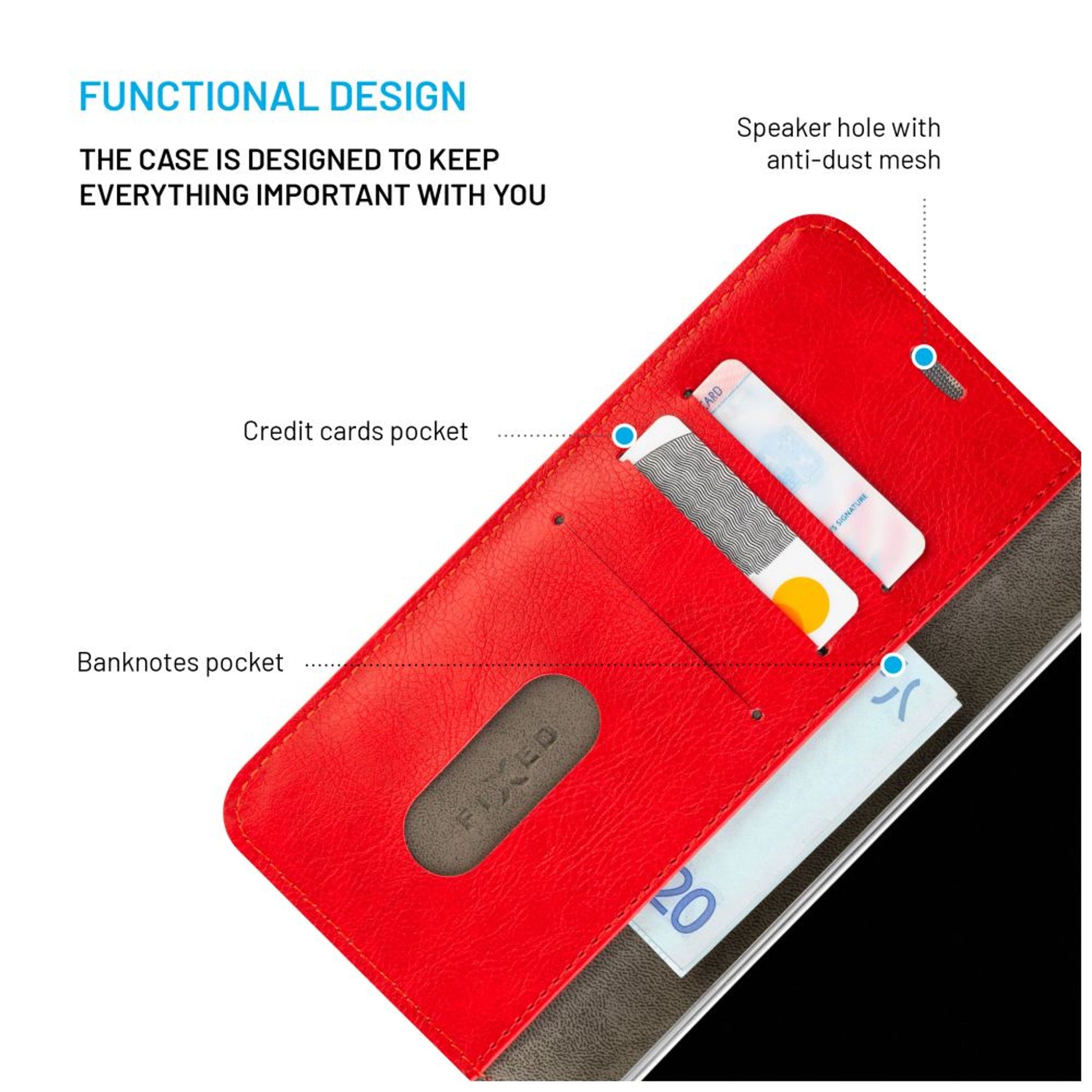Pouzdro typu kniha FIXED Opus pro Samsung Galaxy A17 4G/5G, červené - FIXED