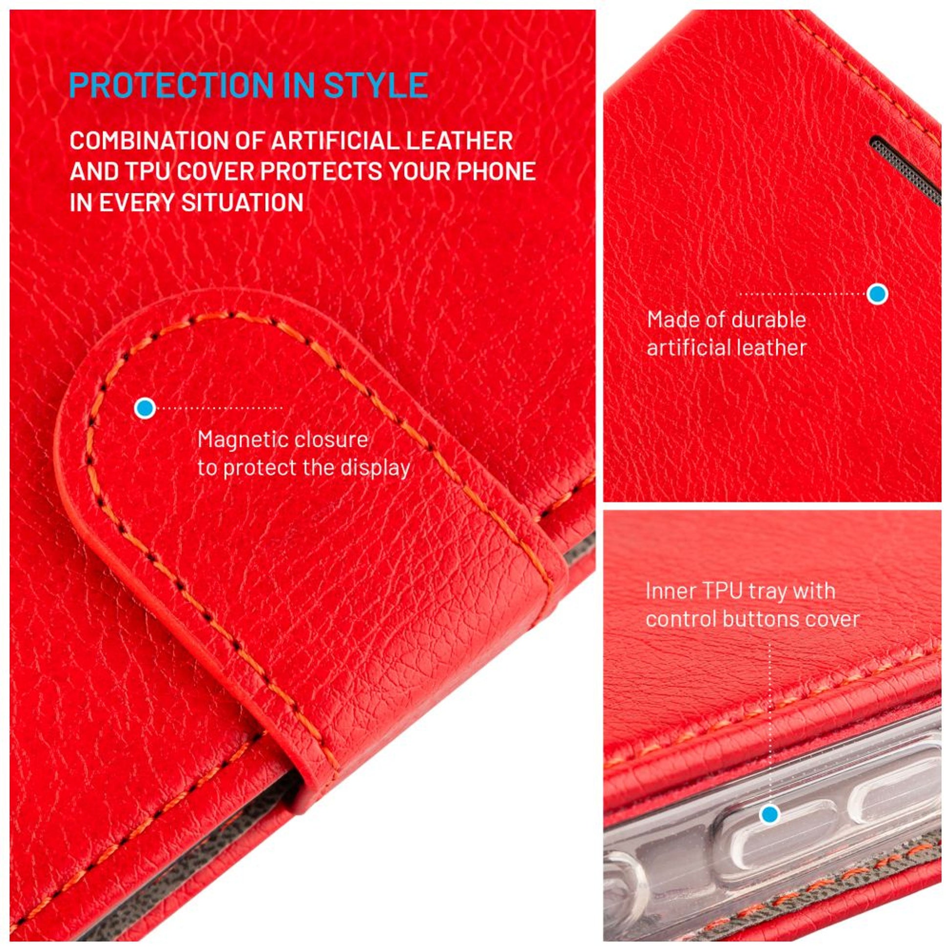 Pouzdro typu kniha FIXED Opus pro Samsung Galaxy A17 4G/5G, červené - FIXED