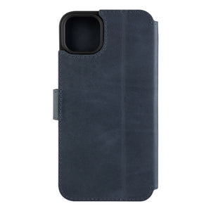 Kožené puzdro typu kniha FIXED ProFit pre Apple iPhone 15 Plus, modré