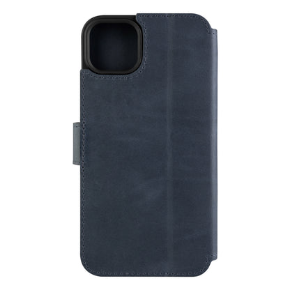 Kožené pouzdro typu kniha FIXED ProFit pro Apple iPhone 15 Plus, modré