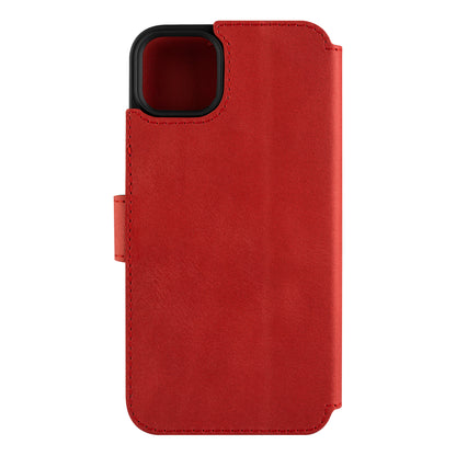 Kožené pouzdro typu kniha FIXED ProFit pro Apple iPhone 15 Plus, červené