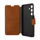 Kožené pouzdro typu kniha FIXED ProFit pro Samsung Galaxy S24+, hnědé