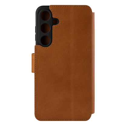 Kožené pouzdro typu kniha FIXED ProFit pro Samsung Galaxy S24+, hnědé