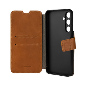 Kožené pouzdro typu kniha FIXED ProFit pro Samsung Galaxy A35 5G, hnědé