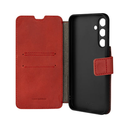 Kožené pouzdro typu kniha FIXED ProFit pro Samsung Galaxy A35 5G, červené