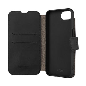 Kožené pouzdro typu kniha FIXED ProFit pro Apple iPhone 16e, černé