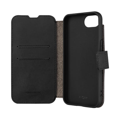 Kožené pouzdro typu kniha FIXED ProFit pro Apple iPhone 16e, černé