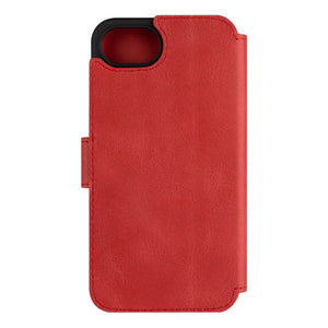 Kožené pouzdro typu kniha FIXED ProFit pro Apple iPhone 16e, červené