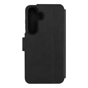 Kožené pouzdro typu kniha FIXED ProFit pro Samsung Galaxy S25, černé