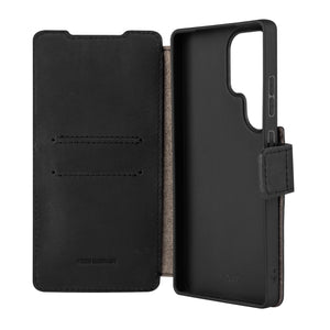 Kožené pouzdro typu kniha FIXED ProFit pro Samsung Galaxy S25 Ultra, černé