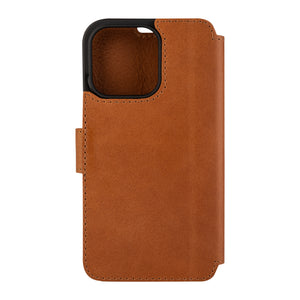 Kožené puzdro typu kniha FIXED ProFit pre Apple iPhone 14 Pro, hnedé