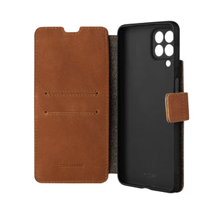 Kožené pouzdro typu kniha FIXED ProFit pro Samsung Galaxy M53 5G, hnědé