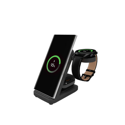 Stojánek FIXED Powerstation pro Samsung s bezdrátovým nabíjením až pro 3 zařízení, 15W+5W+2.5W, černý