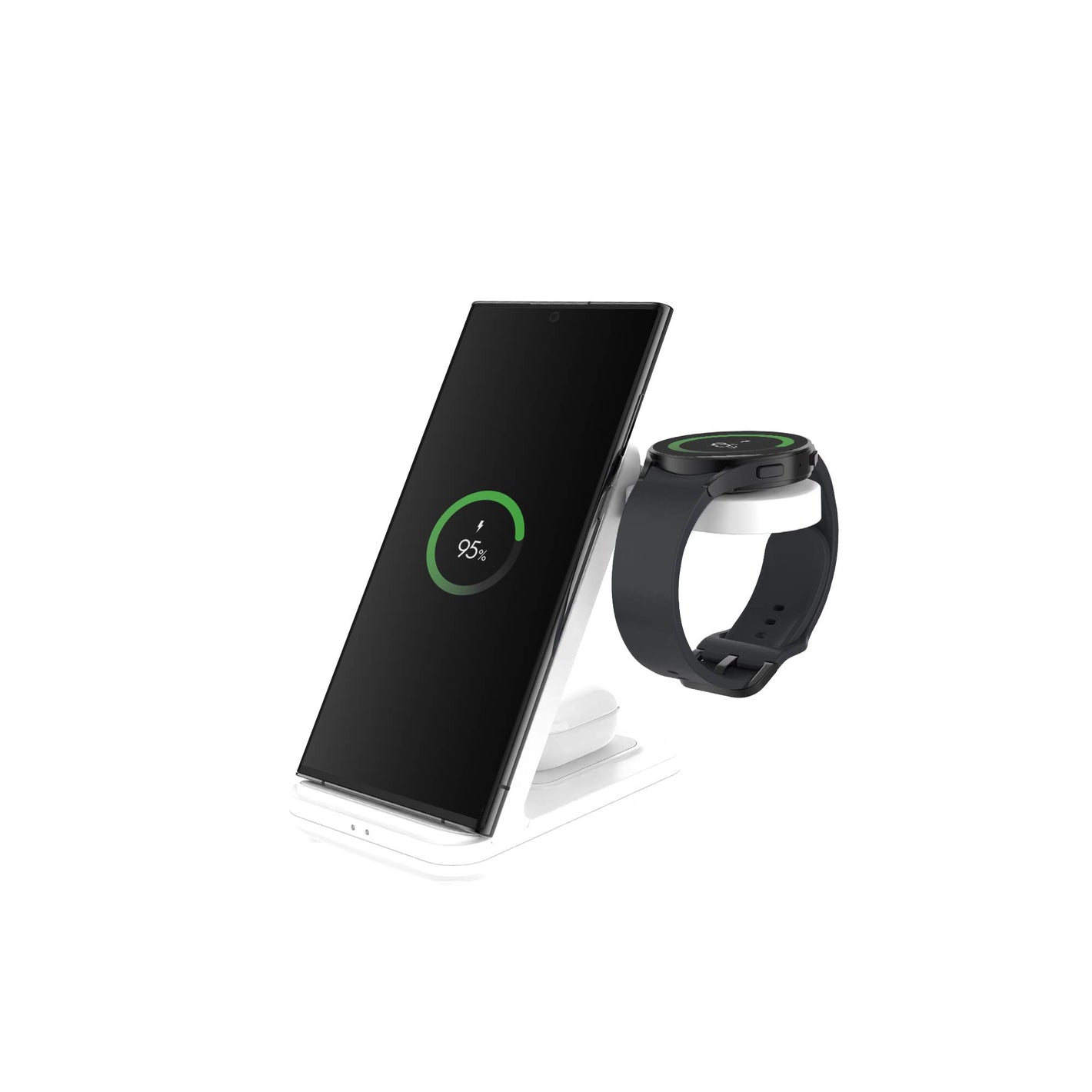 Stojánek FIXED Powerstation pro Samsung s bezdrátovým nabíjením až pro 3 zařízení, 15W+5W+2.5W, bílý