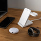 Stojánek FIXED Powerstation pro Samsung s bezdrátovým nabíjením až pro 3 zařízení, 15W+5W+2.5W, bílý