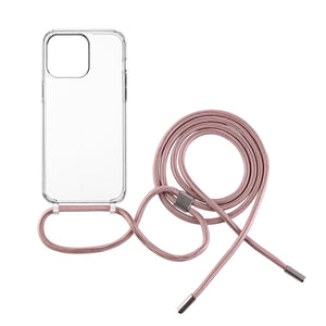 Púzdro FIXED Pure Neck s ružovou šnúrkou na krk pre Apple iPhone 15 Pro Max