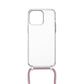 Púzdro FIXED Pure Neck s ružovou šnúrkou na krk pre Apple iPhone 15 Pro Max