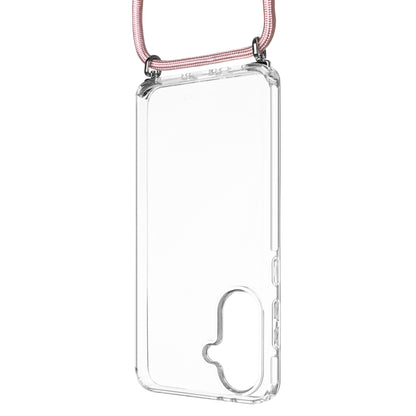 Pouzdro FIXED Pure Neck s odnímatelnou růžovou šňůrkou na krk pro Samsung Galaxy A36 5G/A56 5G