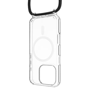 Púzdro FIXED MagPure Neck s čiernou šnúrkou na krk pre Apple iPhone 16 Pro Max