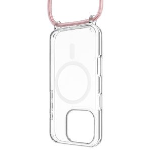 Púzdro FIXED MagPure Neck s ružovou šnúrkou na krk pre Apple iPhone 16 Pro Max