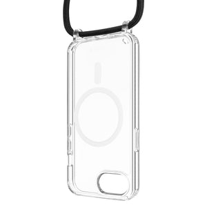 Púzdro FIXED MagPure Neck s čiernou šnúrkou na krk pre Apple iPhone 17e/16e