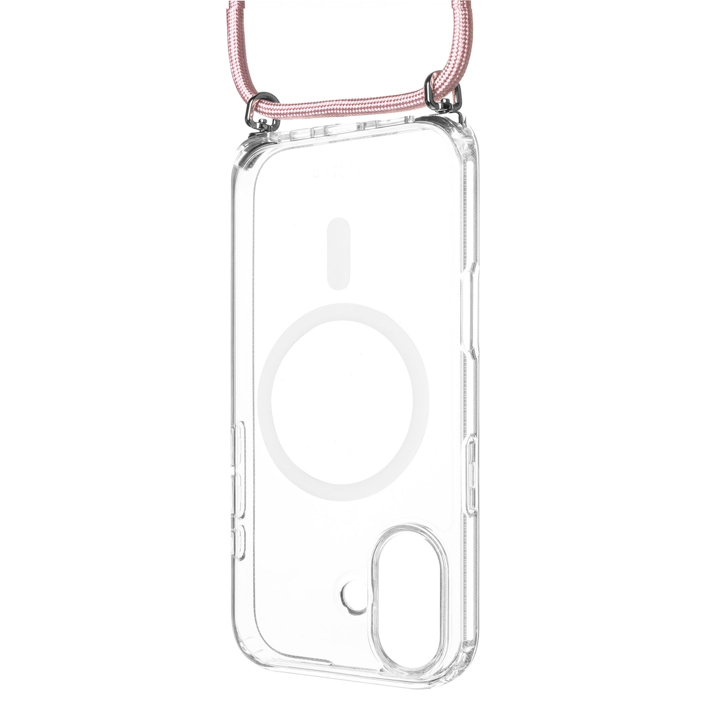 Pouzdro FIXED MagPure Neck s růžovou šňůrkou na krk pro Apple iPhone 17