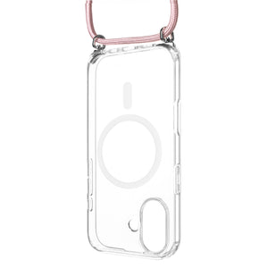 Púzdro FIXED MagPure Neck s ružovou šnúrkou na krk pre Apple iPhone 17