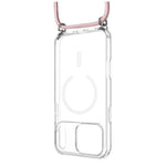 Pouzdro FIXED MagPure Neck s růžovou šňůrkou na krk pro Apple iPhone 17 Pro - FIXED