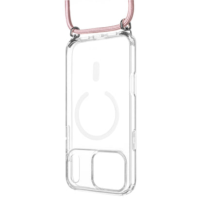 Pouzdro FIXED MagPure Neck s růžovou šňůrkou na krk pro Apple iPhone 17 Pro